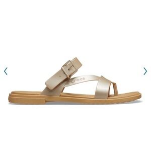 🐊 Crocs Women Tulum size 10 - EUC Worn once - Metallic Champagne